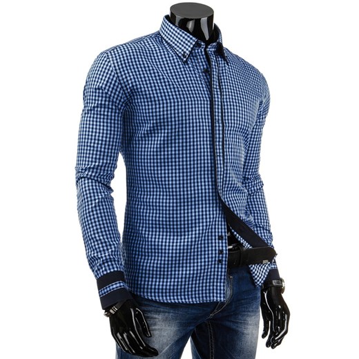 Koszula z długim rękawem (dx0621) - Granatowy dstreet niebieski bawełniane
