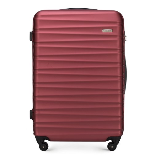 Duża walizka z ABS-u z żebrowaniem bordowa ze sklepu WITTCHEN w kategorii Walizki - zdjęcie 135237426