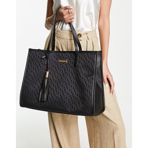 River Island – Czarna żakardowa torba typu shopper-Black River Island One Size Asos Poland