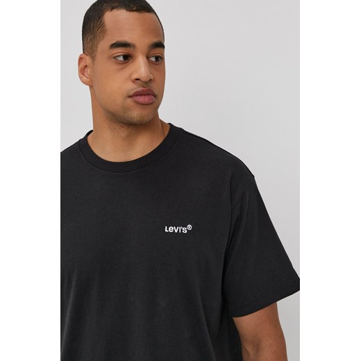 Levi&apos;s T-shirt A0637.0001 męski kolor czarny gładki A0637.0001-Blacks ze sklepu ANSWEAR.com w kategorii T-shirty męskie - zdjęcie 135273349