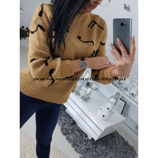 Sweter Nutki Karmelowy Golf Madelinefashion OS madelinefashion.pl promocja