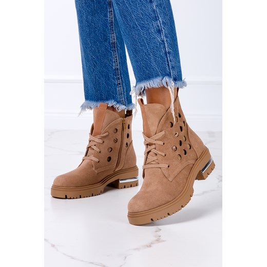 Casu workery damskie na platformie casual sznurowane