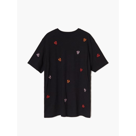Cropp - T-shirtowa sukienka Disney - Czarny Cropp M Cropp