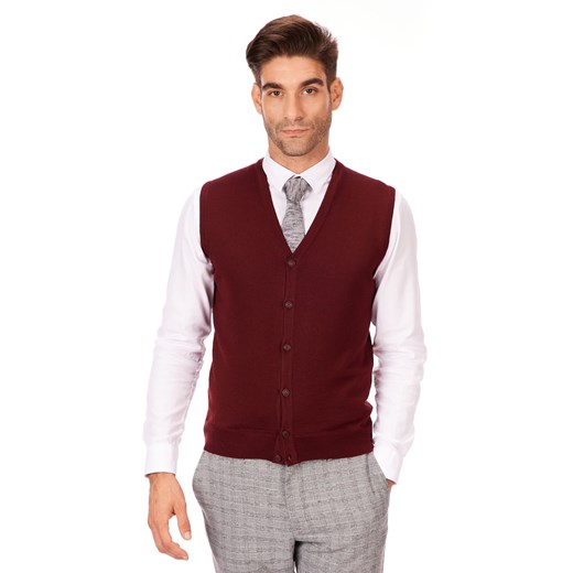 Sweter męski kamizelka bordowa Lanieri Fashion M Lanieri.pl