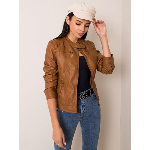 Brązowa kurtka faux leather Sheandher.pl XL Sheandher.pl