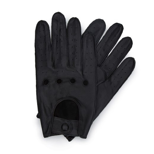 Męskie rękawiczki skórzane samochodowe czarne ze sklepu WITTCHEN w kategorii Rękawiczki męskie - zdjęcie 135431566