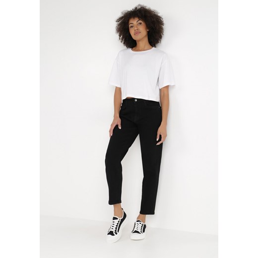 Czarne Jeansy Mom Fit Agine L Born2be Odzież
