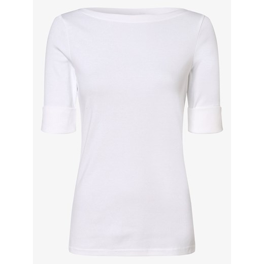 Lauren Ralph Lauren T-shirt damski Kobiety Bawełna biały jednolity ze sklepu vangraaf w kategorii Bluzki damskie - zdjęcie 135475745