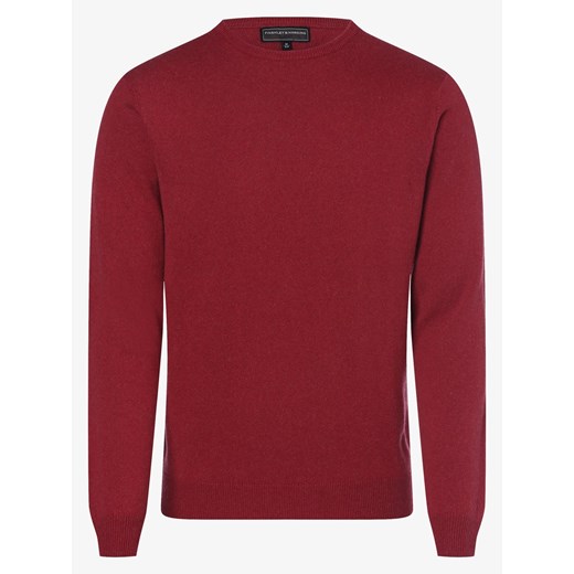 Finshley & Harding - Męski sweter z mieszanki kaszmiru i jedwabiu, czerwony Finshley & Harding S vangraaf