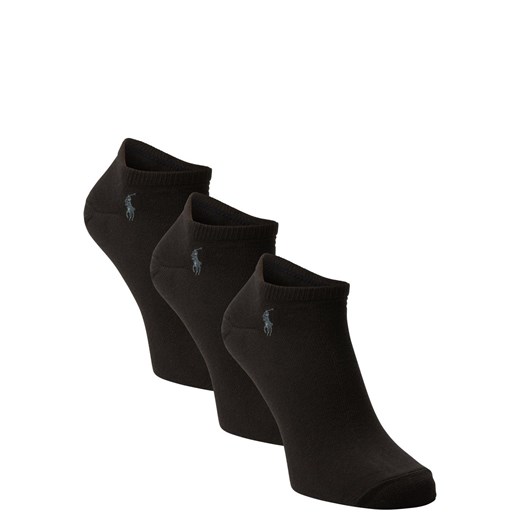 Polo Ralph Lauren Męskie skarpety do obuwia sportowego pakowane po 3 szt. Mężczyźni Bawełna czarny jednolity ze sklepu vangraaf w kategorii Skarpetki męskie - zdjęcie 135477875