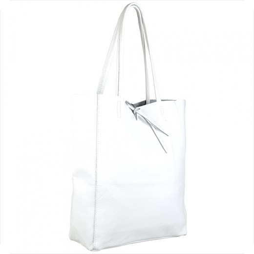 Torebk skórzana super lekka shopper biała ze sklepu melon.pl w kategorii Torby Shopper bag - zdjęcie 135481499