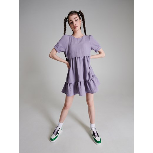 Cropp - Fioletowa sukienka babydoll - Fioletowy Cropp S Cropp