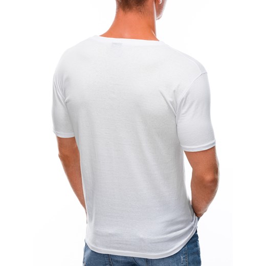 T-shirt męski z nadrukiem 1591S - biały Edoti.com XL Edoti.com