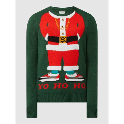 Sweter z motywem dzwoneczka model ‘Santa Jing’ Montego L Peek&Cloppenburg okazyjna cena