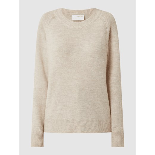 Sweter z dodatkiem wełny z alpaki model ‘Lulu’ Selected Femme L promocyjna cena Peek&Cloppenburg 