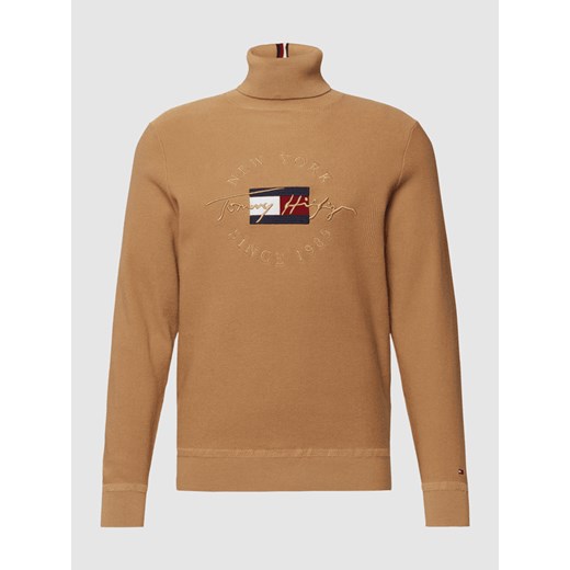 Sweter z wywijanym kołnierzem i wyhaftowanym logo Tommy Hilfiger L okazyjna cena Peek&Cloppenburg 