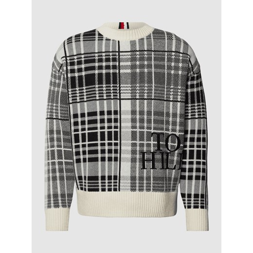 Sweter ze wzorem w kratę i okrągłym dekoltem Tommy Hilfiger XL Peek&Cloppenburg  okazja