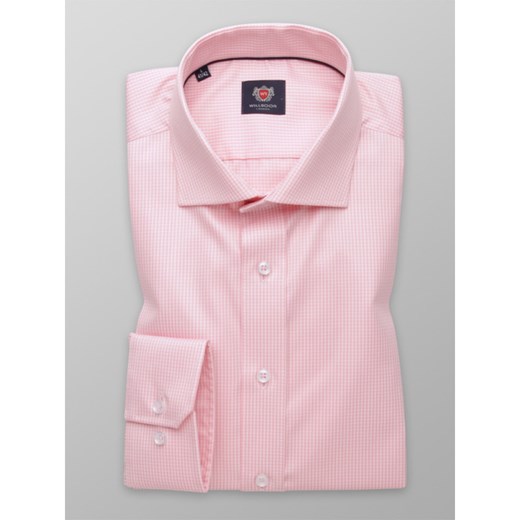 Różowa taliowana koszula w kratkę Willsoor L (41/42) / 176-182 okazyjna cena Willsoor