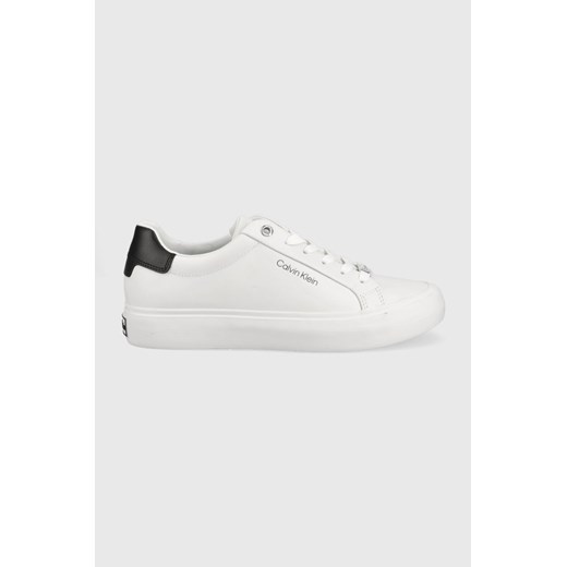 Calvin Klein buty skórzane kolor biały ze sklepu ANSWEAR.com w kategorii Trampki damskie - zdjęcie 135561236