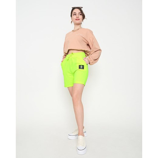 Neonowe żółte damskie spodenki przed kolano - Odzież Royalfashion.pl XL - 42 royalfashion.pl