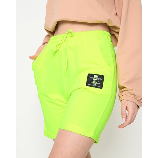 Neonowe żółte damskie spodenki przed kolano - Odzież Royalfashion.pl M - 38 royalfashion.pl