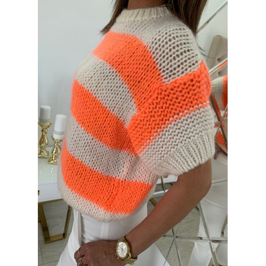 Sweter Tarija ecru-pomarańczowy Fason Uniwersalny Sklep Fason