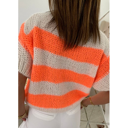 Sweter Tarija ecru-pomarańczowy Fason Uniwersalny Sklep Fason