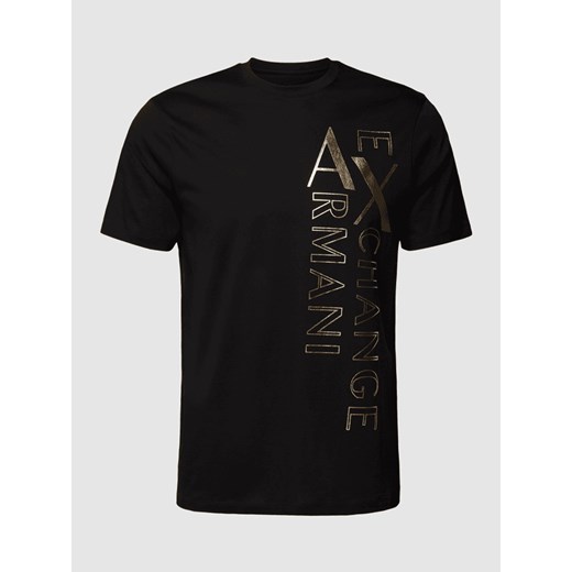 T-shirt z nadrukiem z logo z efektem metalicznym Armani Exchange M Peek&Cloppenburg 