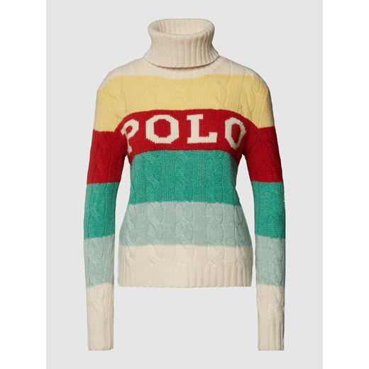 Sweter z dzianiny z wywijanym kołnierzem i wzorem w paski Polo Ralph Lauren M Peek&Cloppenburg 