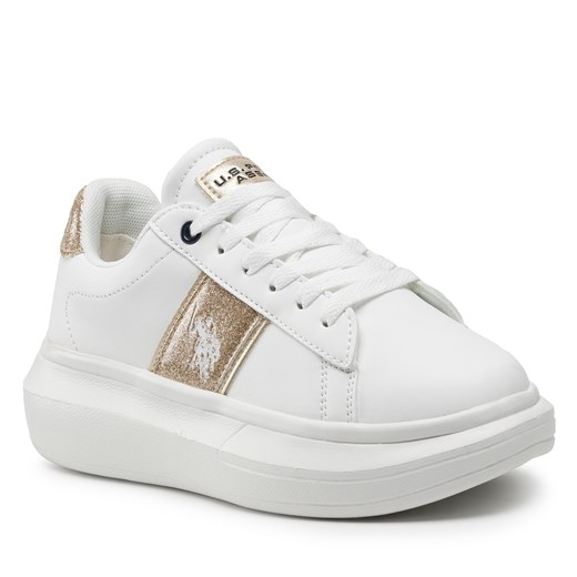 Sneakersy U.S. POLO ASSN. - Helis006 HELIS006W/2Y1 Whi/Gol01 35 eobuwie.pl