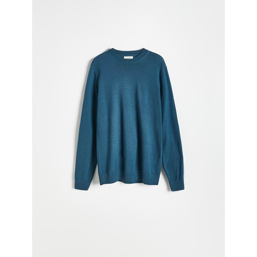 Reserved - PREMIUM Sweter z wełny Merino - Niebieski Reserved M Reserved