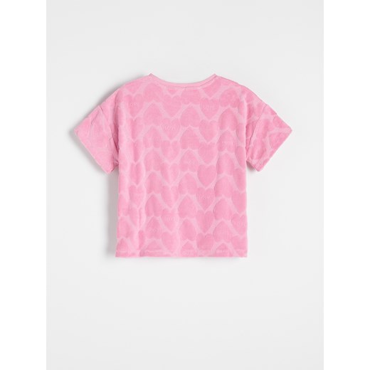 Reserved - T-shirt z aplikacją - Różowy Reserved 164 Reserved