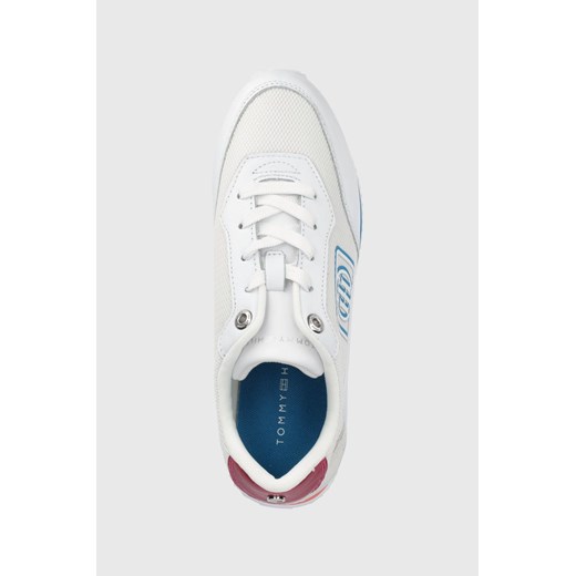 Buty sportowe damskie białe Tommy Hilfiger sneakersy na platformie na wiosnę sznurowane 