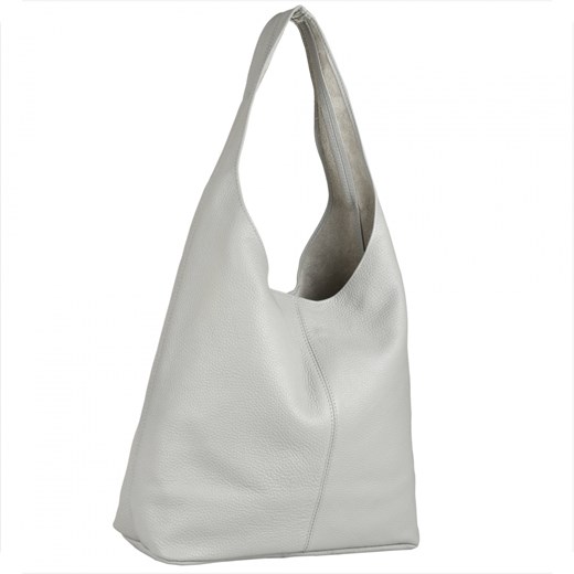 Torebka worek skórzana popielata shopper ze sklepu melon.pl w kategorii Torby Shopper bag - zdjęcie 135746815