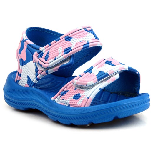 Piankowe sandały dziecięce na rzepy - AXIM 2234, niebieskie ze sklepu ulubioneobuwie w kategorii Sandały dziecięce - zdjęcie 135799408