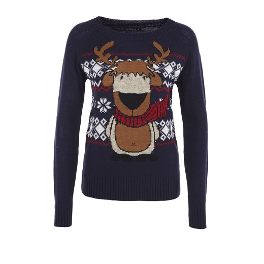 Sweater with reindeer terranova czarny sweter