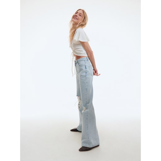 Reserved - Dzianinowy crop top - Kremowy Reserved M Reserved
