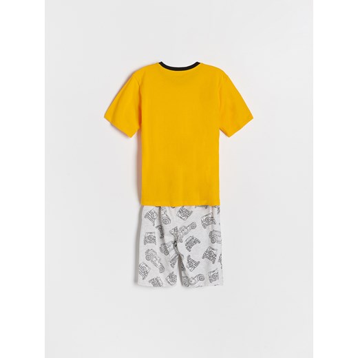 Reserved - Dwuczęściowa piżama z nadrukiem - Żółty Reserved 122/128 Reserved