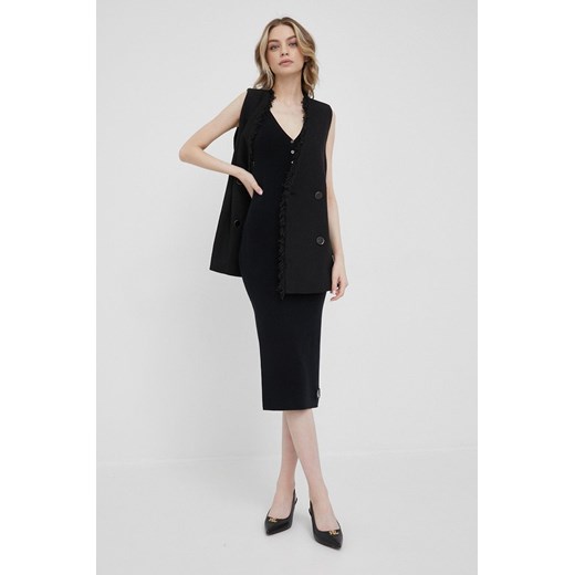 Sisley kamizelka kolor czarny dwurzędowa Sisley XS ANSWEAR.com