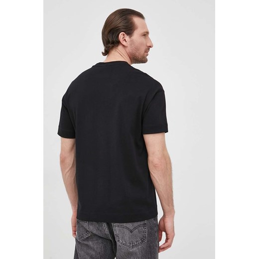 Emporio Armani t-shirt bawełniany kolor czarny z aplikacją Emporio Armani XL ANSWEAR.com