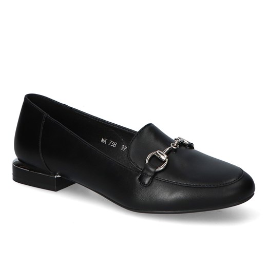 Mokasyny Sergio Leone MK738 Czarne PU ze sklepu Arturo-obuwie w kategorii Mokasyny damskie - zdjęcie 135913349
