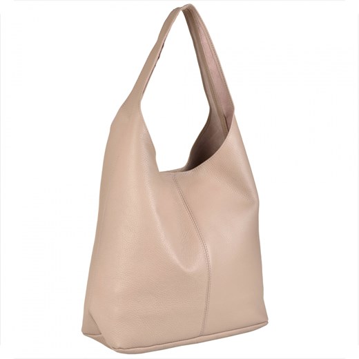 Torebka worek skórzana róż pudrowy shopper ze sklepu melon.pl w kategorii Torby Shopper bag - zdjęcie 135913508