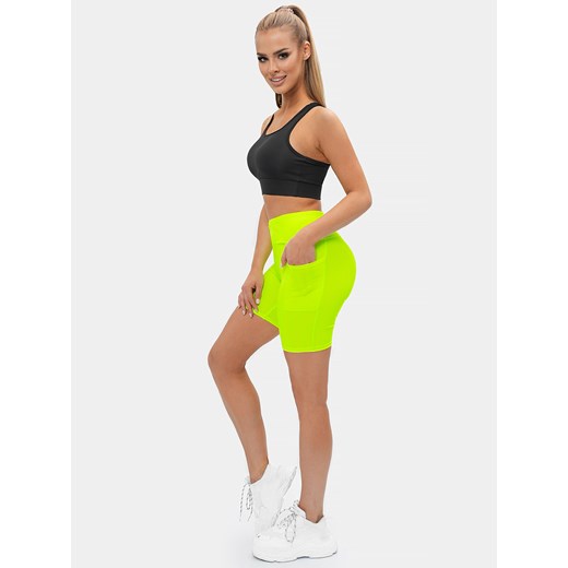 LEGGINSY KRÓTKIE DAMSKIE KOLARKI ŻÓŁTO-NEONOWE OZONEE O/XL007/26Z Ozonee XL wyprzedaż ozonee.pl