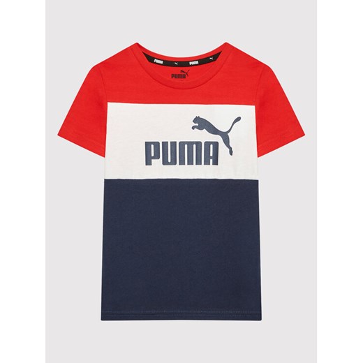 T-Shirt Essentials+ Colour Blocked 846127 Czerwony Regular Fit Puma 164 MODIVO