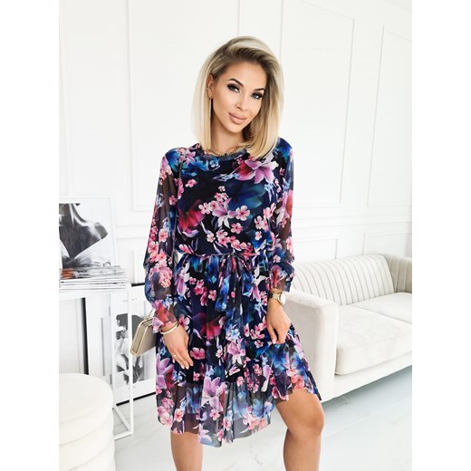 Sukienka Siateczka Trapezowa Granat Fashionyou Fashionyou