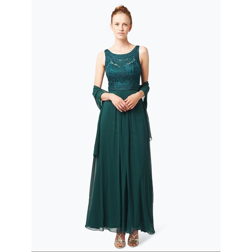 Niente - Damska sukienka wieczorowa z etolą, zielony Niente 44 vangraaf