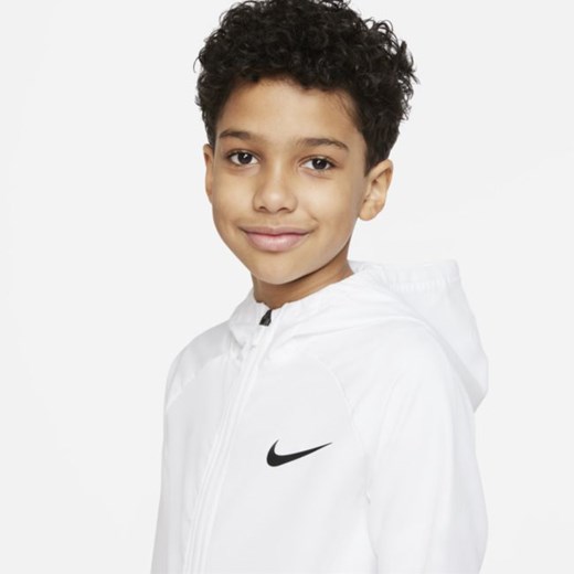 Kurtka treningowa z tkaniny dla dużych dzieci (chłopców) Nike Dri-FIT - Biel Nike XL Nike poland