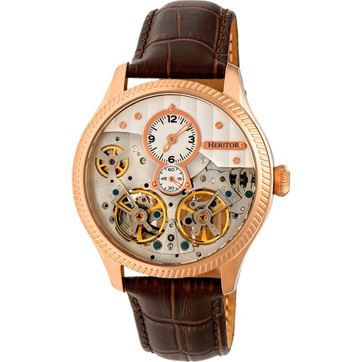 Zegarek automatyczny "Winthrop" w kolorze różowozłoto-brązowo-białym Heritor onesize okazyjna cena Limango Polska
