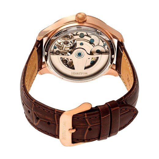 Zegarek automatyczny "Winthrop" w kolorze różowozłoto-brązowo-białym Heritor onesize promocja Limango Polska