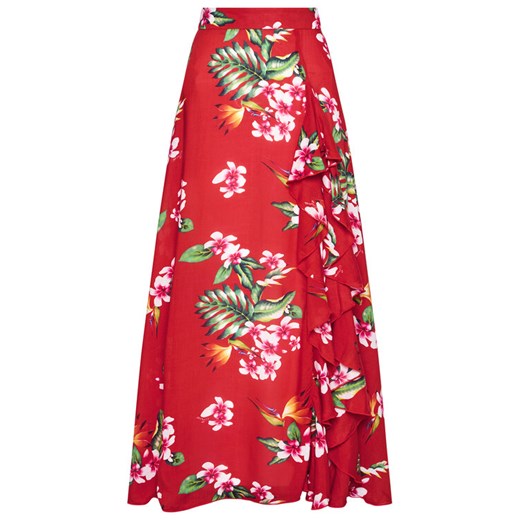 Guess Spódnica trapezowa Floral E1GD03 WO05M Czerwony Regular Fit Guess S okazja MODIVO